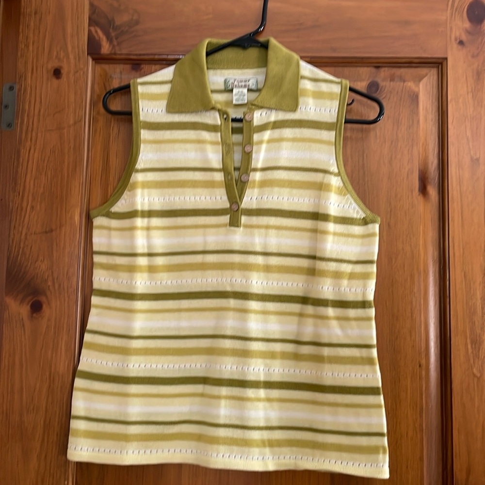Tommy Bahama M 8/10 cotton knit collared tank